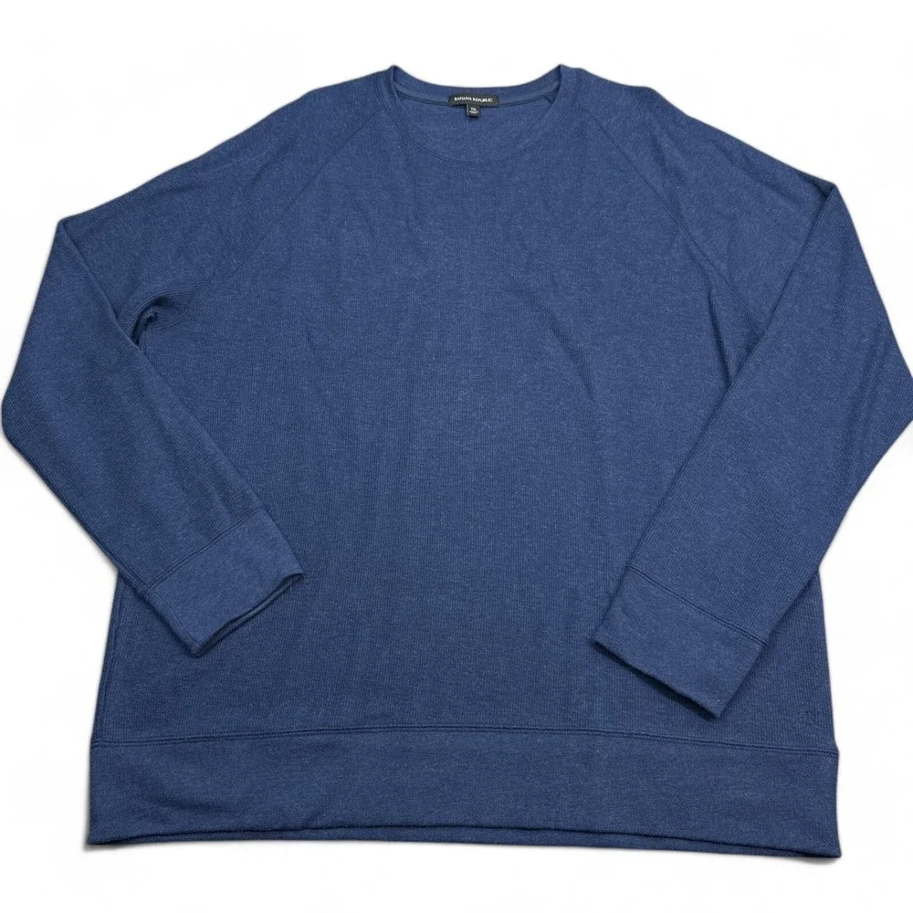 Banana Republic Knit Tee Shirt Mens Size 2XL XXL Navy Blue Crew Neck Pullover